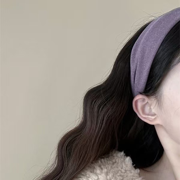 Pumpkin brown for whitening Spring and summer knitted wide-brimmed hair band 2025 New style hairpin hair band high head band Elegant headband for women pic 16