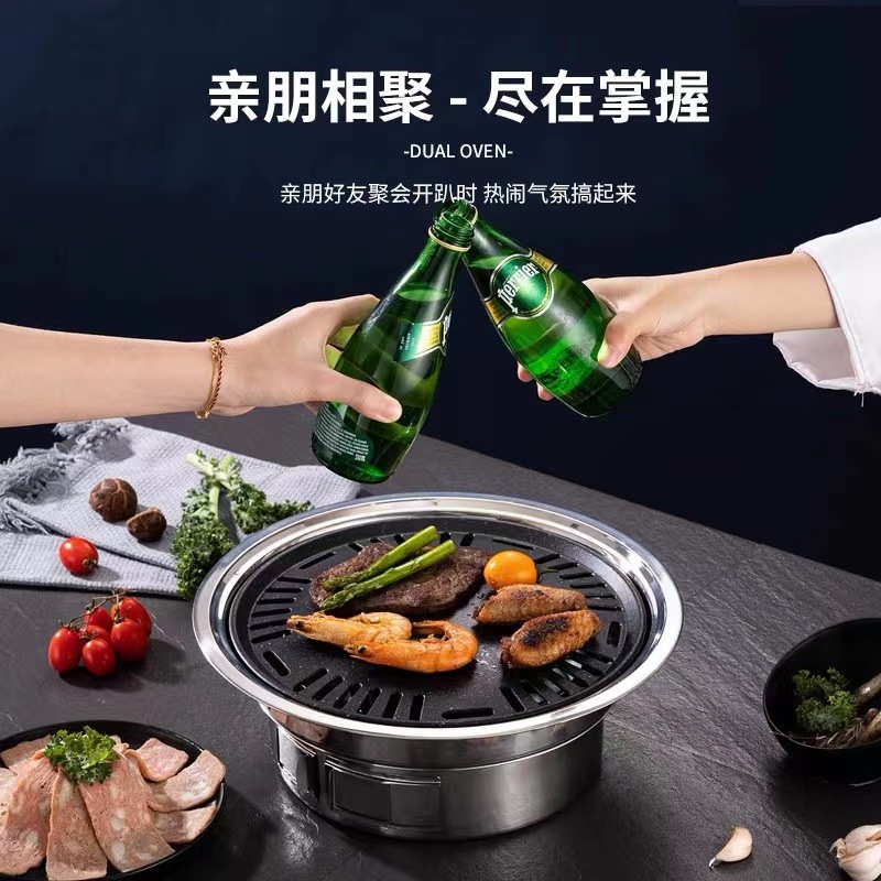 Household outdoor charcoal round barbecue grill pic 5