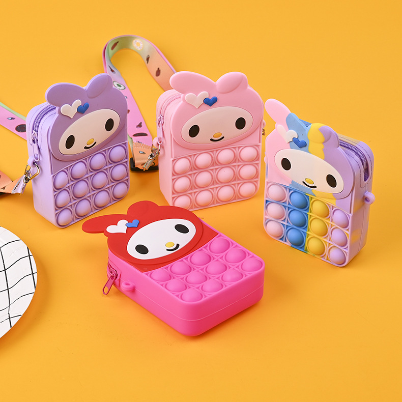 Cross-border new rat-extermination pioneer coin purse Cartoon Unicorn single-shoulder diagonal silicone bag decompression silicone coin purse pic 17