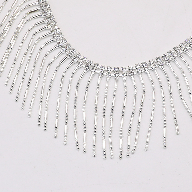 In stock: claw chain, welded tassel glass bead chain, water diamond fancy claw chain, welded code chain, dance costume, wedding dress decoration chain pic 6