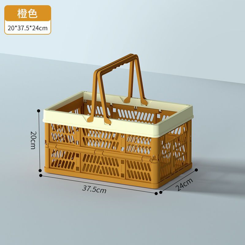 野餐可折叠菜篮子超市购物篮折叠户外塑料收纳买菜篮批发详情9