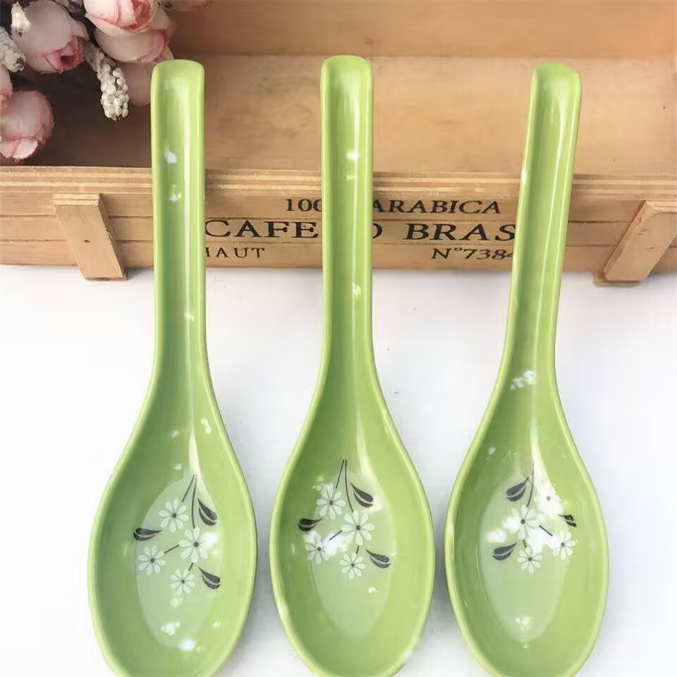 205 melamine spoons, rice spoons, resin spoons, spoons, porcelain imitation spoons, restaurant and hotel tableware, long-handled white spoons wholesale pic 4