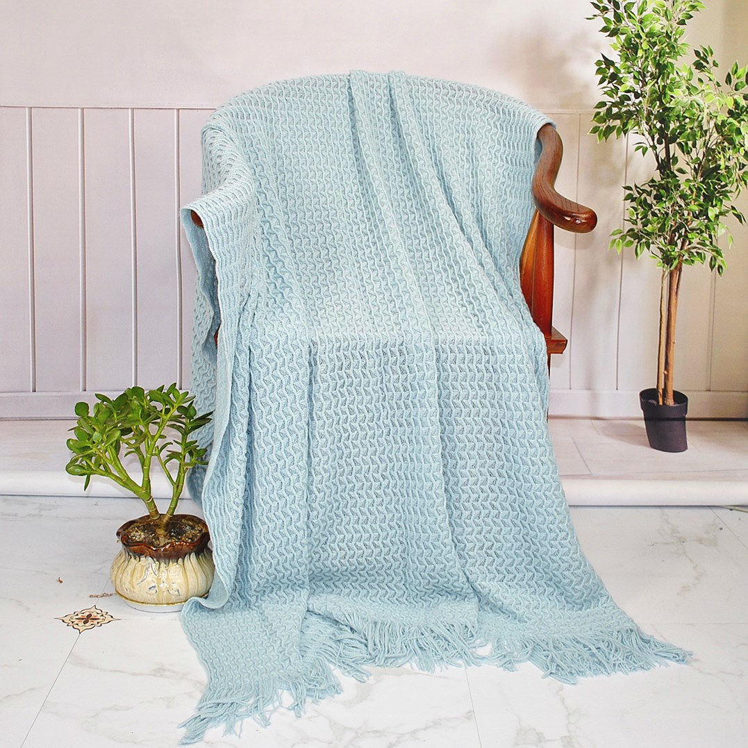 Knitted sofa blanket, Bohemian Nordic style office tassel nap blanket, knee blanket, homestay bed end blanket pic 2