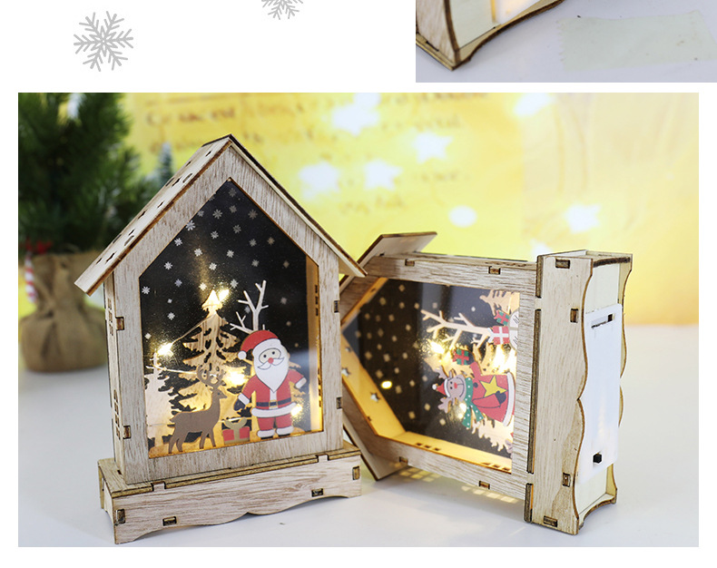 Cross-border new Christmas decorations: Glowing log cabin, Christmas house, creative Christmas gifts, tabletop ornaments pic 13