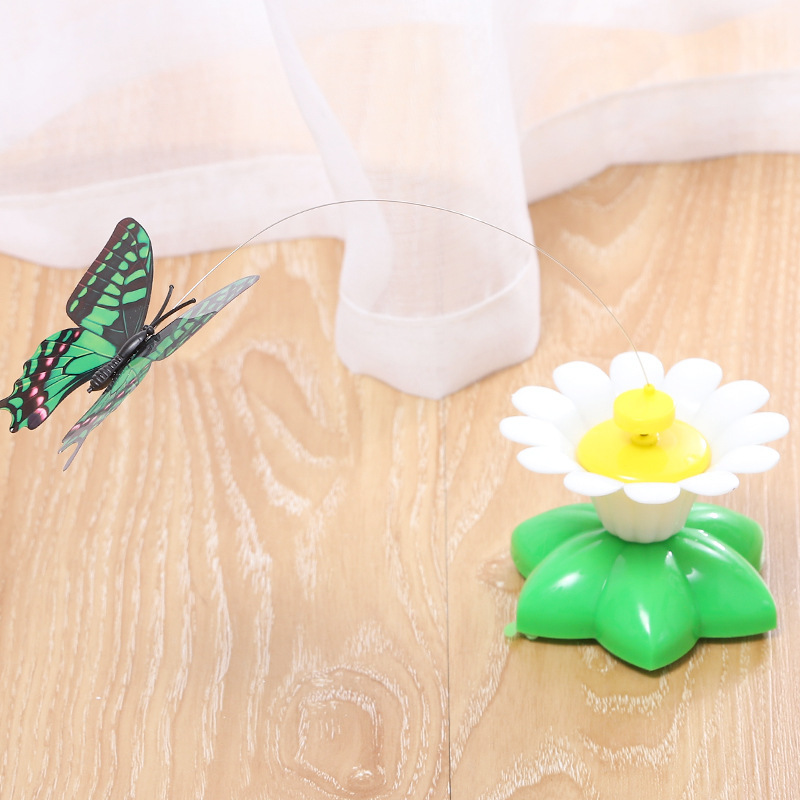 A fun, intelligent, automatic rotating cat toy with fluttering butterflies and flowers pic 8