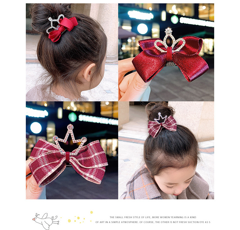 儿童新款皇冠蝴蝶结发夹小女孩新年发饰公主发卡夹子宝宝新款头饰详情17