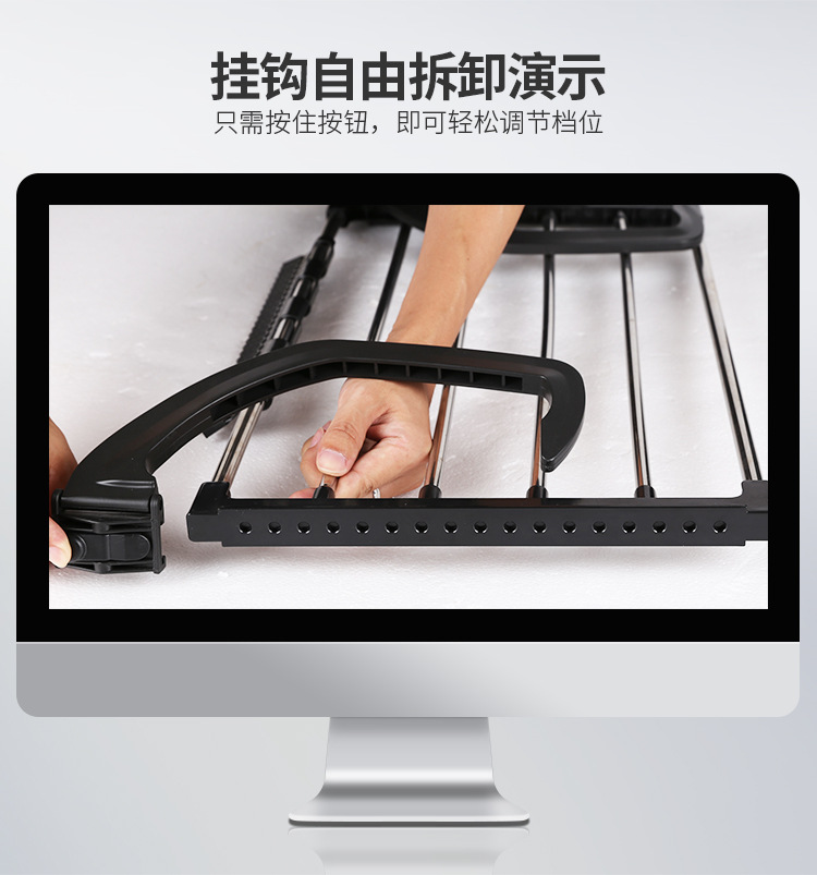 Stainless steel multi-functional folding balcony shoe drying rack, windowsill diaper drying rack, towel hanger, one-piece consignment pic 40