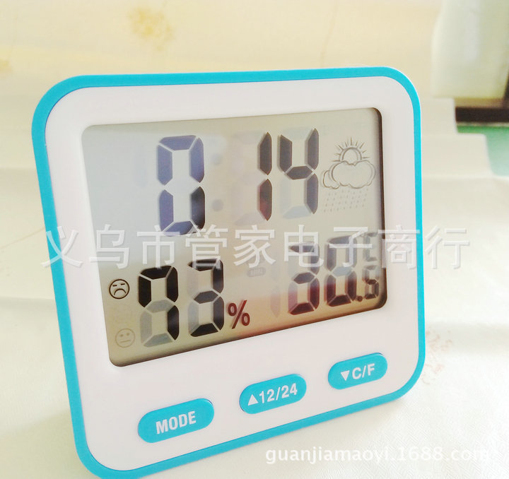 Large-screen electronic temperature and humidity meter, household indoor temperature meter, temperature and humidity meter, lunar alarm clock display pic 12