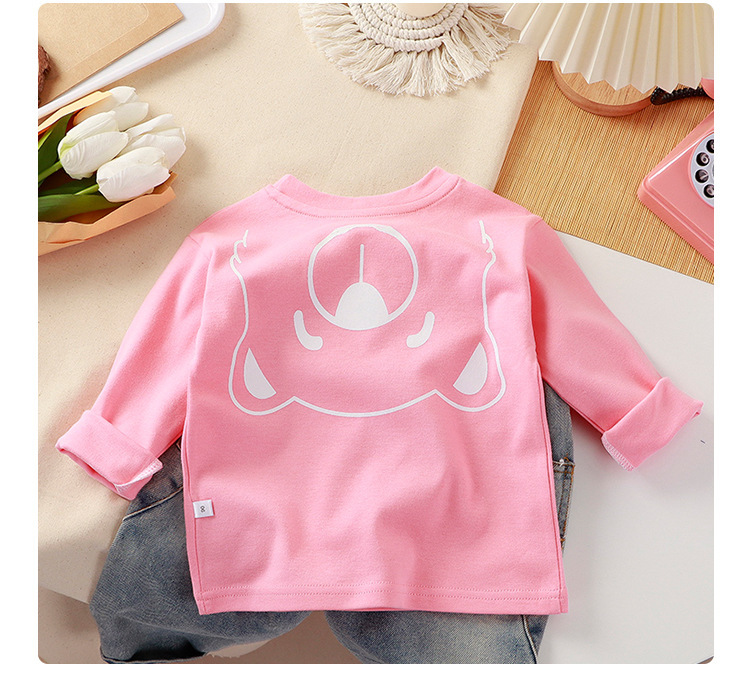 儿童全棉长袖t恤春秋款内搭男童打底衫女童时尚童装秋衣一件代发详情8