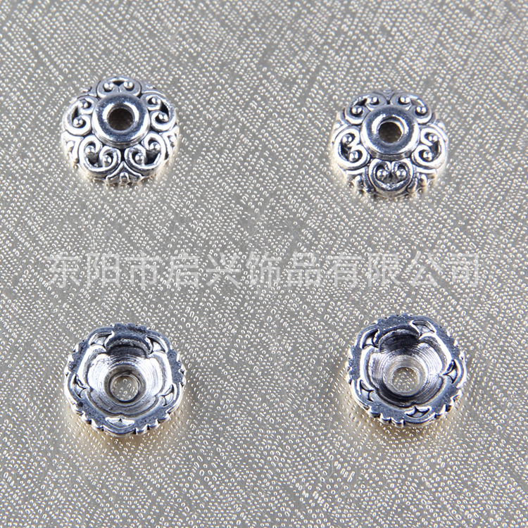 DIY jewelry accessories collection: silver-zinc alloy retro handcrafted bead trays, wholesale of various flower trays pic 6