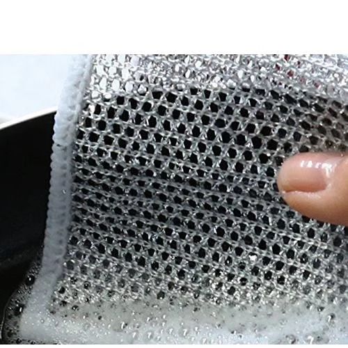 银丝抹布双面钢丝厨房加厚金属丝耐磨网格抹布不沾油不伤锅钢丝球详情8