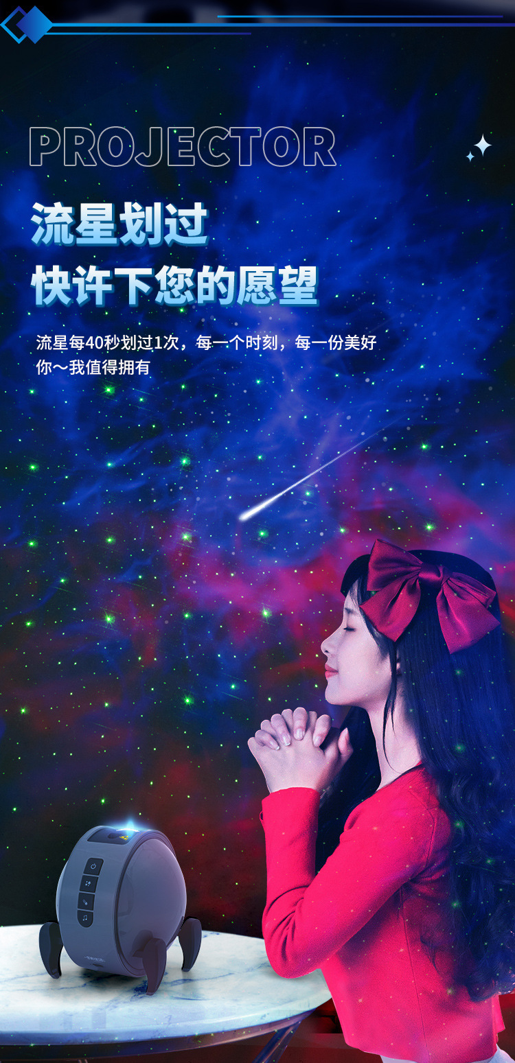梦幻星空投影仪高清激光投影灯梦幻儿童玩具满天星智能语音氛围灯详情4