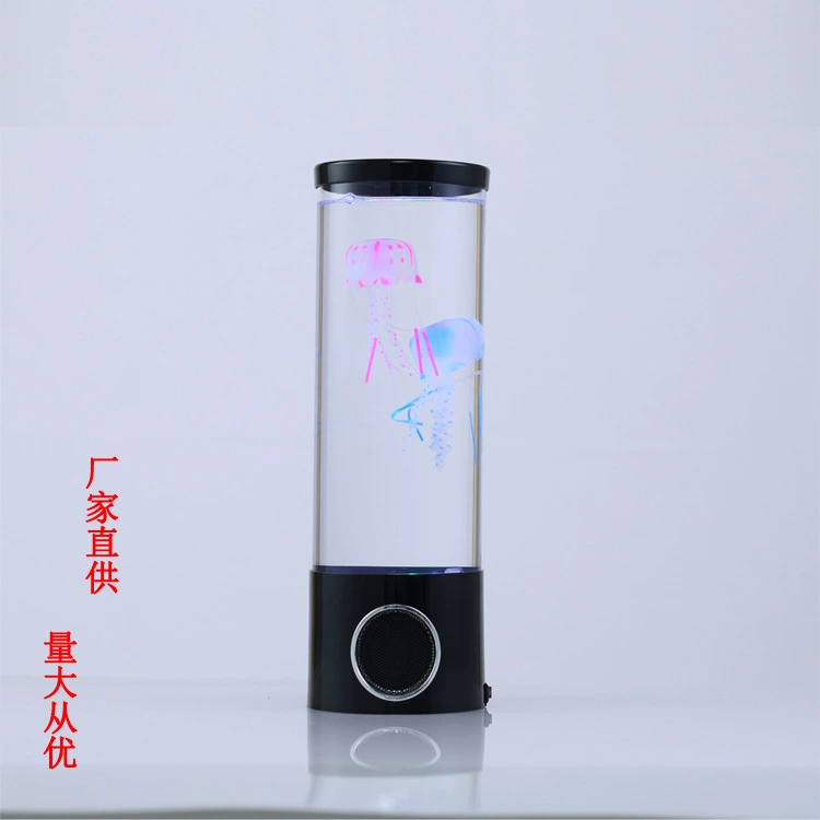 小号led桌面四方仿真水母灯台灯 七彩变色迷你水母浪漫氛围小夜灯详情5