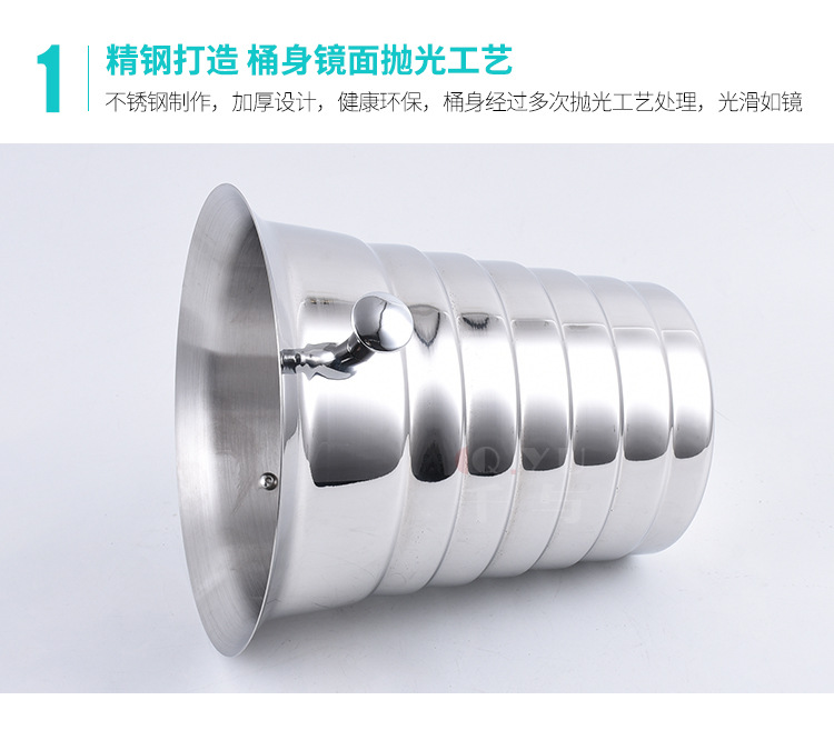 Stainless steel ice bucket, exquisite diamond champagne bucket, bar European-style ice bucket, bamboo joint ice beer bucket, red wine frozen bucket pic 10