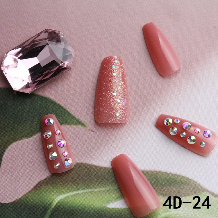 New 30 piece wearable uñas largo medio ballet uñas trapezoidal parche uñas falsas parche uñas falsas europa y Estados Unidos cross border custom manicure pic 11