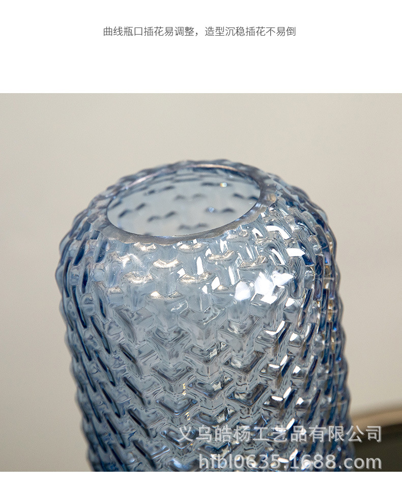 Nordic creative, simple and colorful gilded glass vase, fresh fresh flower display, living room water-grown dried flower arrangement, flower vases pic 9