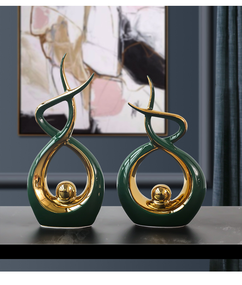 Modern light luxury ceramic ornaments, living room entrance TV cabinet, creative office table, wine cabinet, home decoration for moving in pic 4