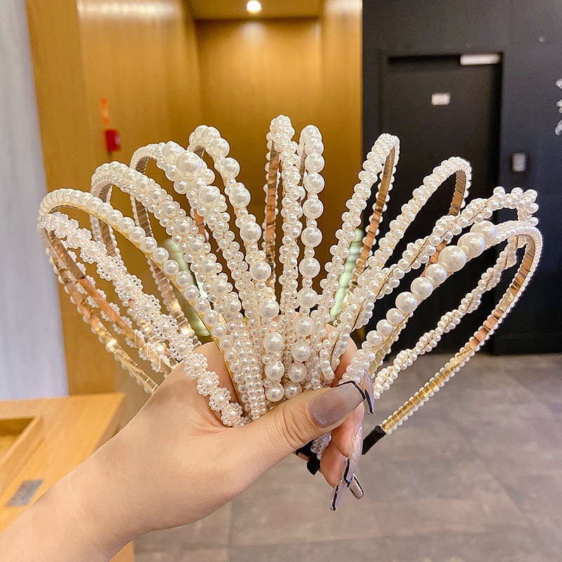韩版新款粉色系列宽边发箍小香风呢子头箍高颅顶外出百搭发饰批发详情8