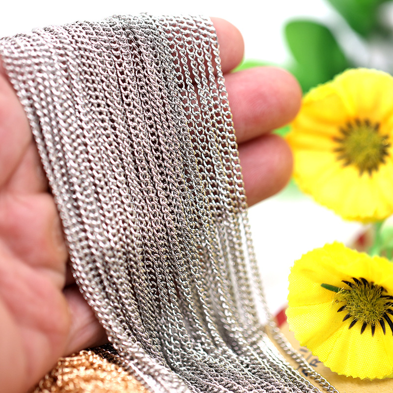 特密铁链 饰品链条 扭链 密细链 加密延长链 扭链加 密细铁链批发详情5