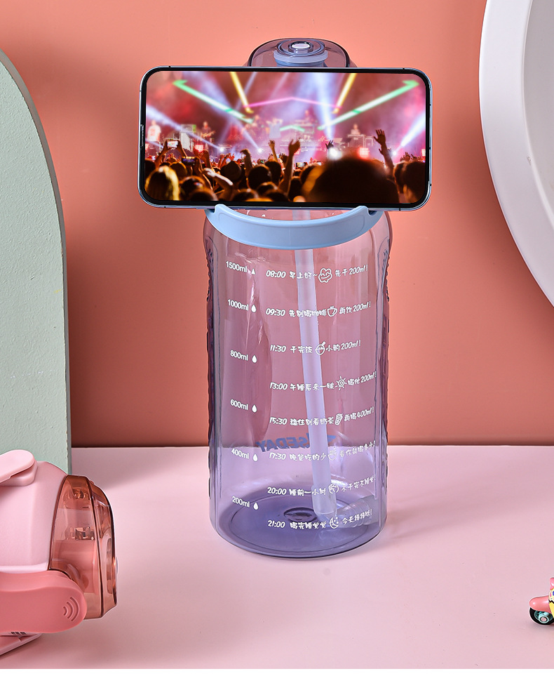 大容量新款水壶水杯大肚太空杯儿童吸管广告礼品水杯防漏塑料杯详情21