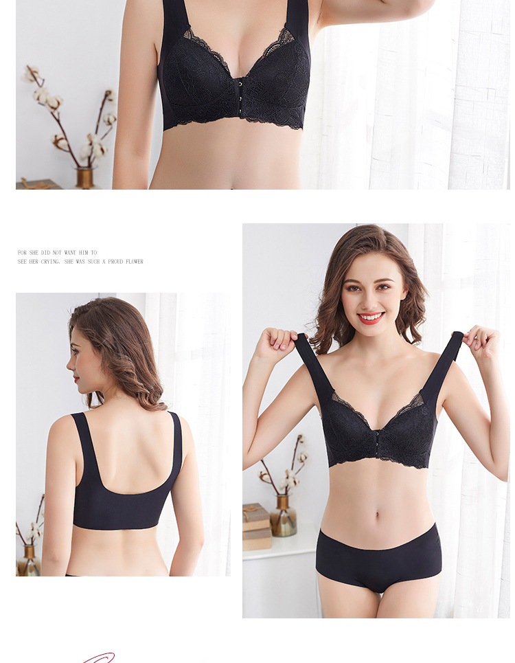 For women, there are large-sized lace front-opening adjustable bras and undergarments for export pic 30