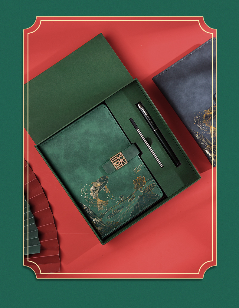 Creative national trend A5 notebook customization, business notepad gift box set customization, meeting record notebook wholesale pic 15