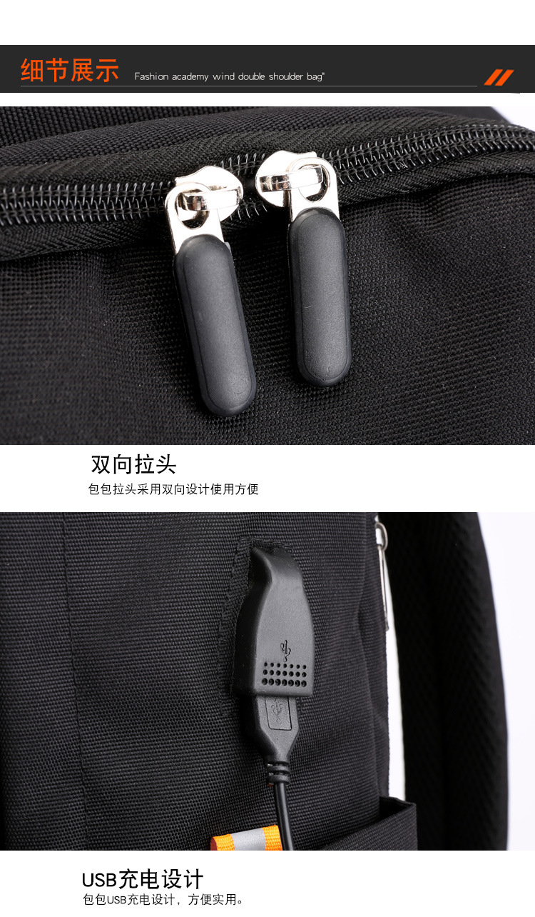 New Oxford cloth backpack for men, USB charging backpack, water-resistant computer bag, large-capacity schoolbag for female students pic 30