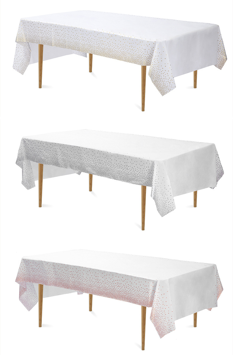 Waterproof and oil-proof tablecloths, cross-border Amazon polka dot party tablecloths, home dust-proof PEVA party tablecloths pic 13