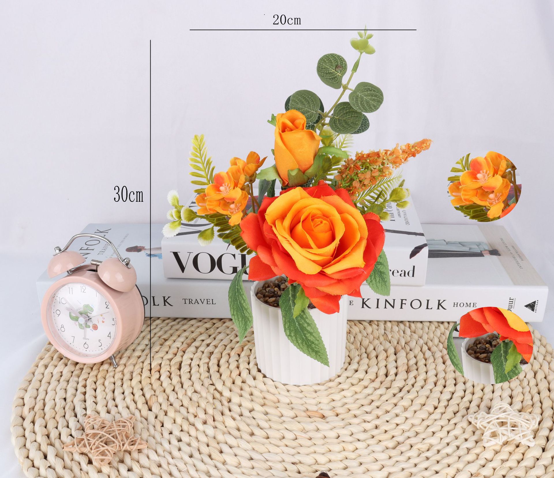 Artificial rose combination potted plants/artificial flower bonsai/artificial flower creative indoor small ornaments/Amazon manufacturer pic 5