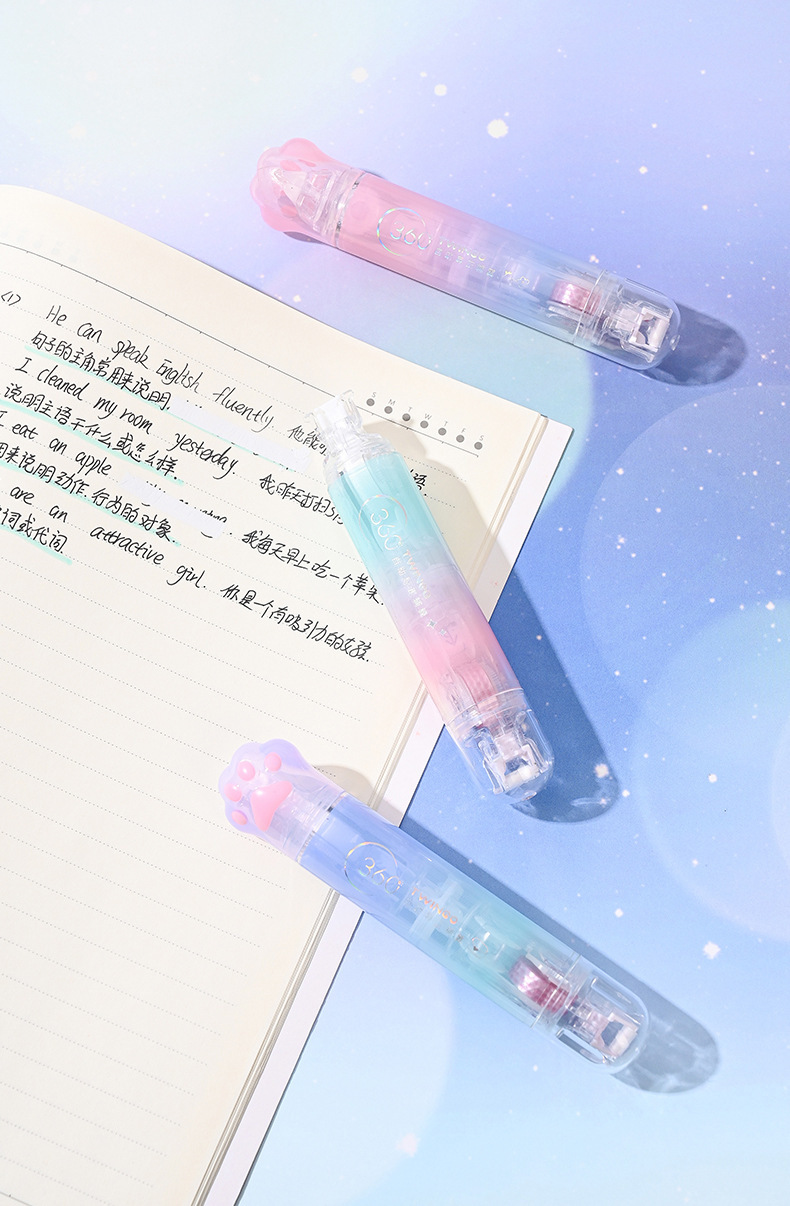 TWINGO sky height gradient cat paw 360-degree rotating mouth correction with dot glue dual-head two-in-one replaceable core pic 10