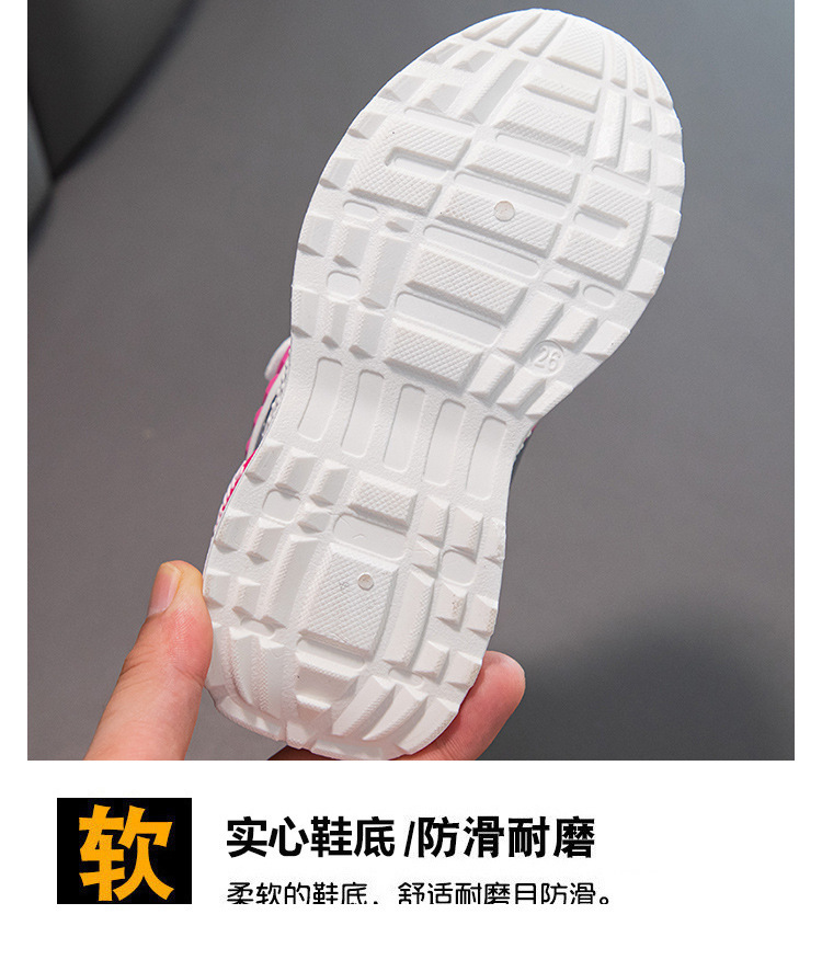 儿童鞋子女童运动鞋2024秋季新款中大童男童跑步鞋皮面百搭老爹鞋详情19