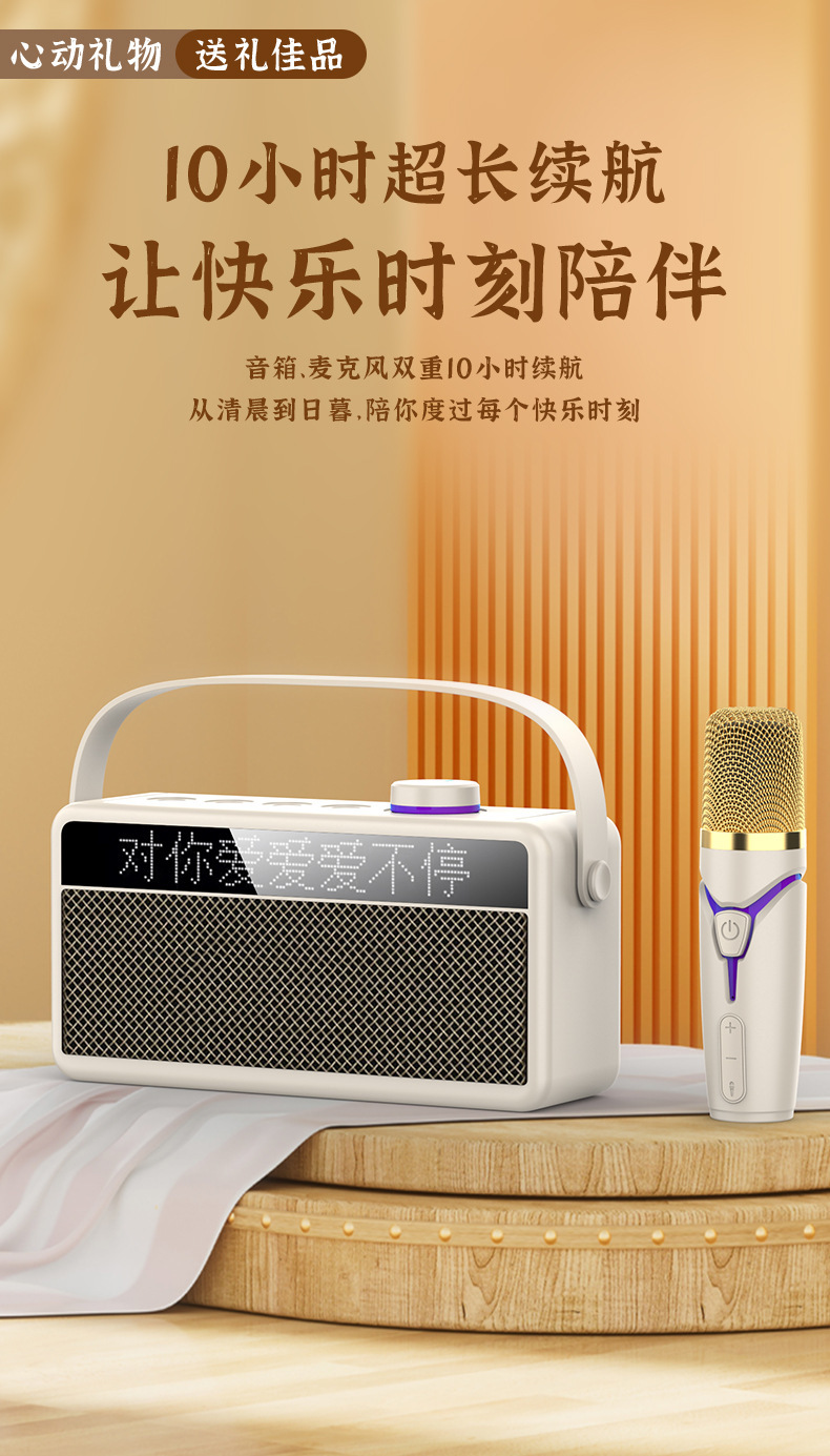 New 2024 smart Bluetooth speaker with lyrics display, outdoor home karaoke system with microphone pic 7