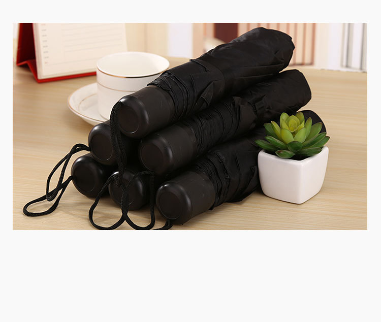 8K solid color umbrella, simple household mini portable three-fold umbrella, special promotion gift advertisement, folding umbrella pic 8