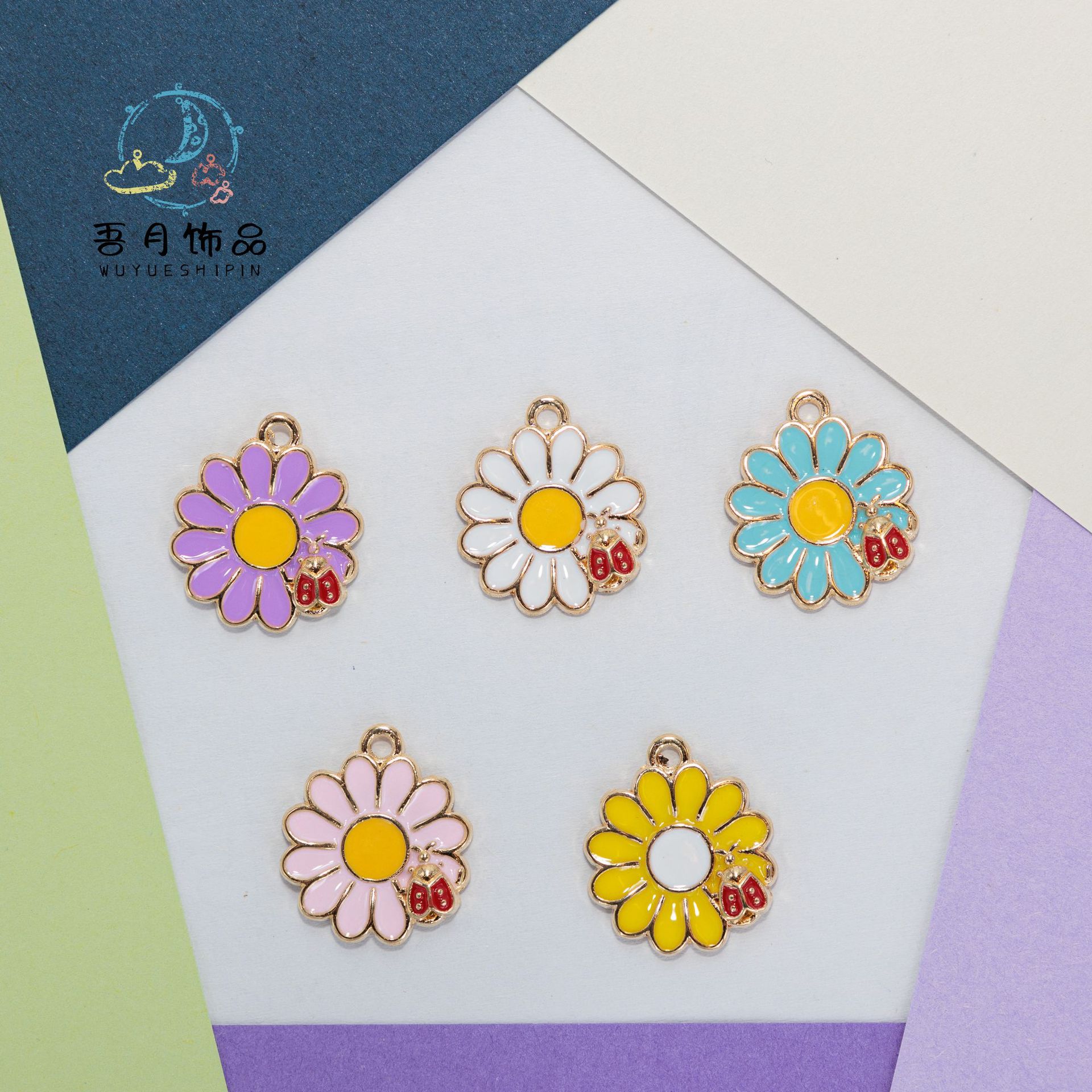 Daisy bracelets, necklaces, earrings, earrings, alloy oil-dripping accessories, handcrafted diy materials, accessories wholesale in Yiwu pic 1