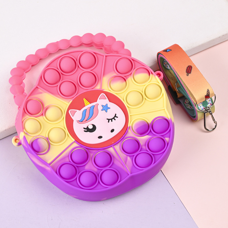 2023新款儿童花型手提单肩斜挎包卡通迷你可爱泡泡包硅胶手提零钱详情7