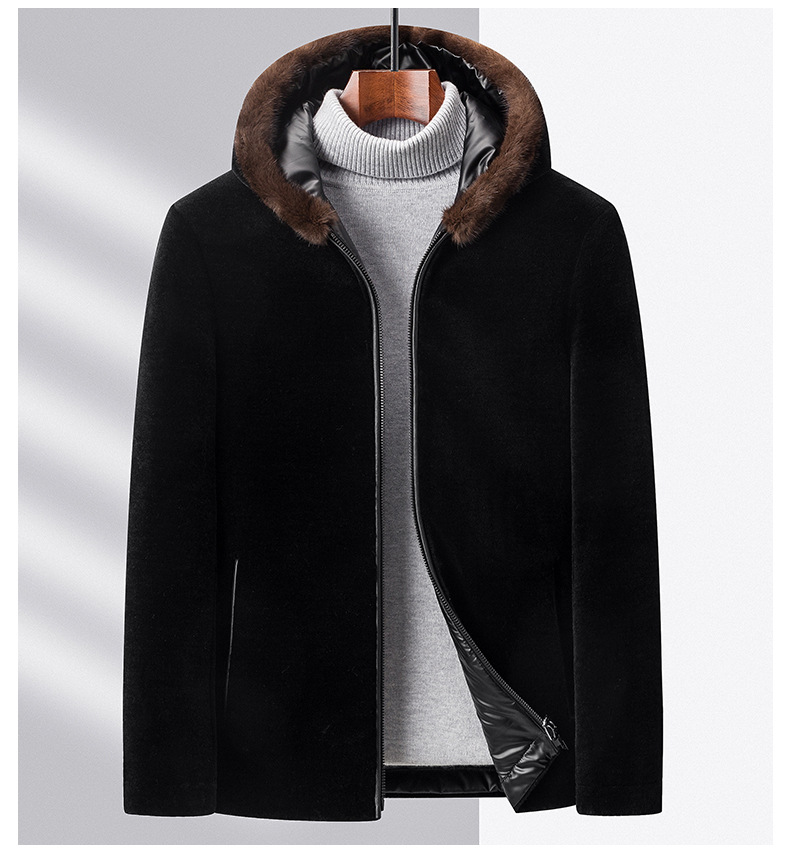 2023冬新款男士羊剪绒外套 双面羽绒内胆连帽夹克 一件代发AM8932详情12