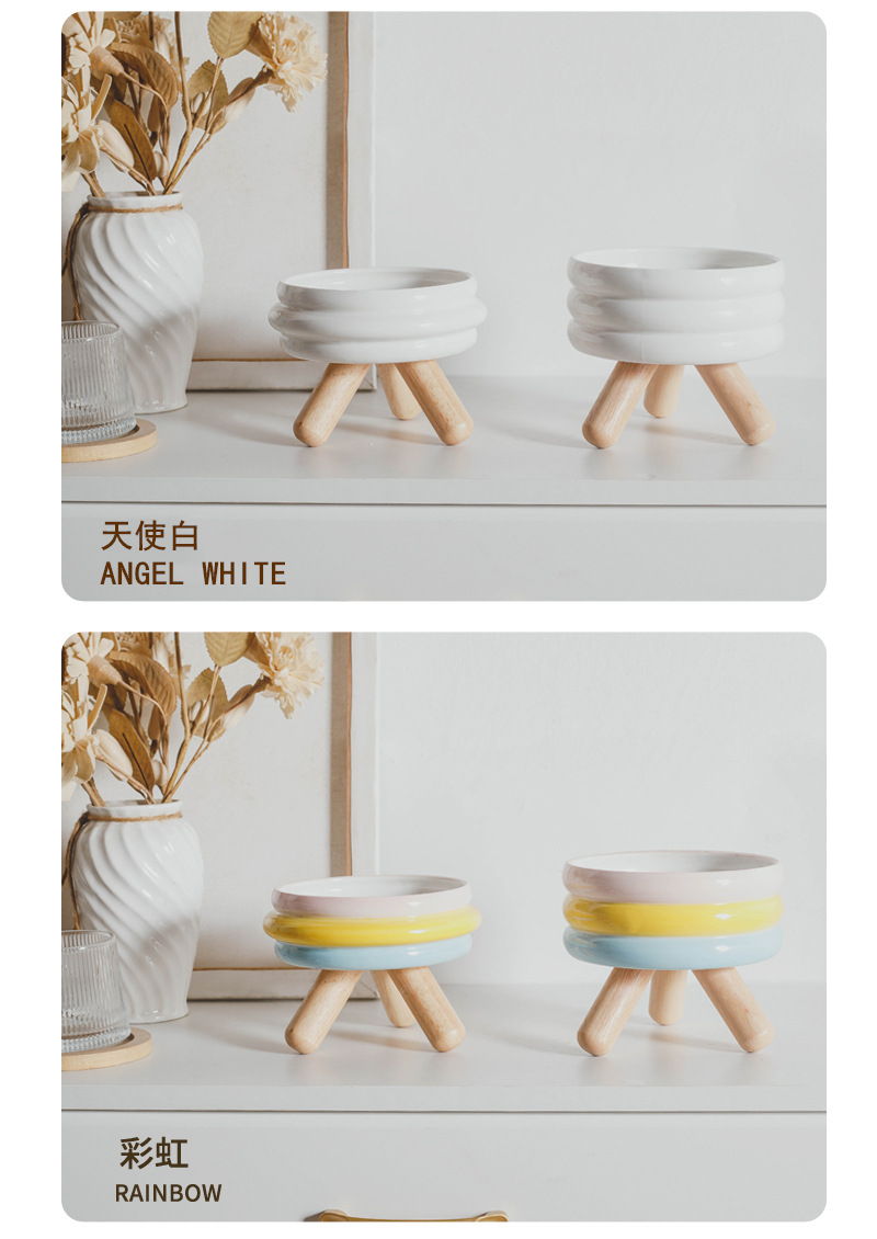 gulu bowl, pet food bowl, water bowl, cat bowl, ceramic colored cat and dog feeding bowl, cat food basin, split high-legged neck guard pic 13