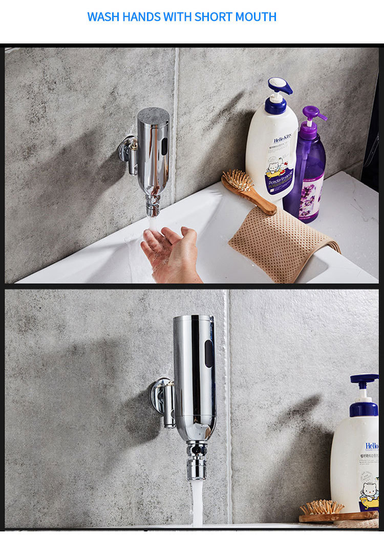 Intelligent sensor faucet, fully automatic single-cooling wall-mounted water outlet, bathroom wall-mounted infrared sensor hand wash pic 38