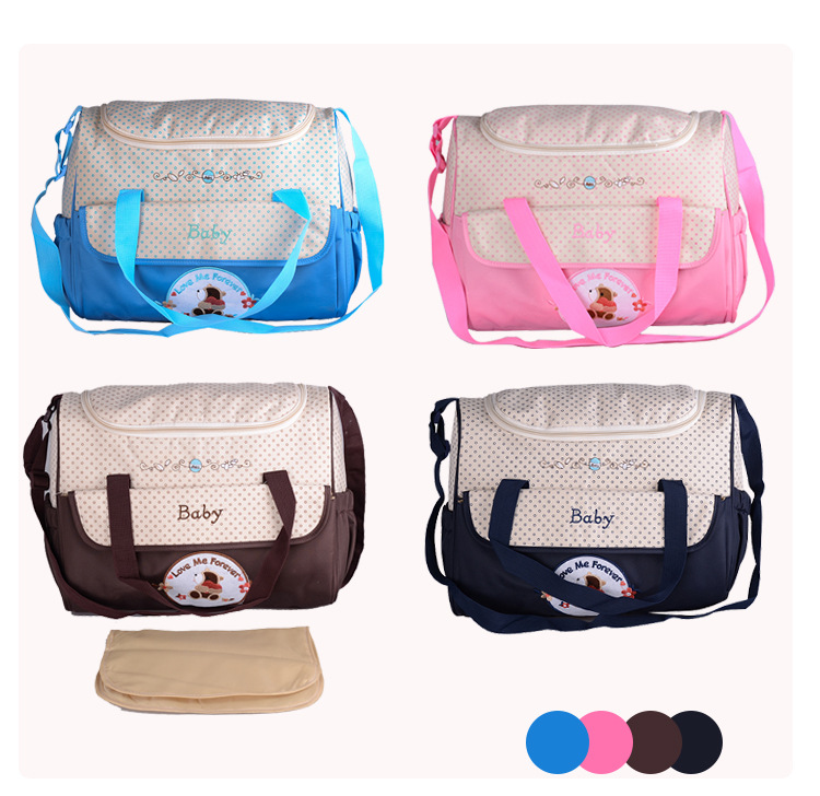Mom Bag Five-piece set, multi-functional, large-capacity, fashionable, waterproof cartoon single-shoulder crossbody bag, Mom Bag wholesale pic 13