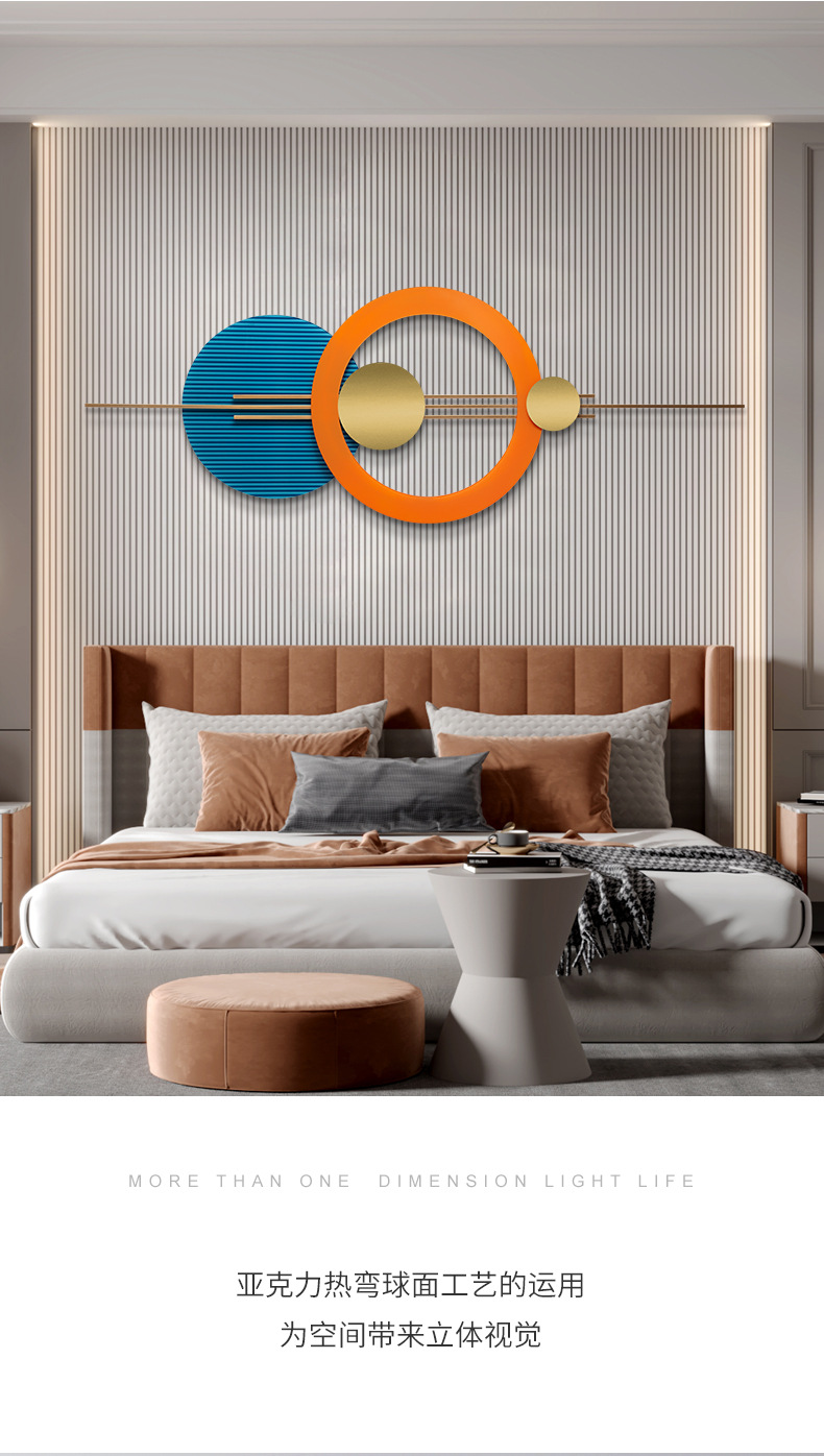 Decoración de pared moderna y minimalista sala de estar tamaño personalizado sofá fondo pared pared dormitorio comedor herrería decoración colgante pic 6