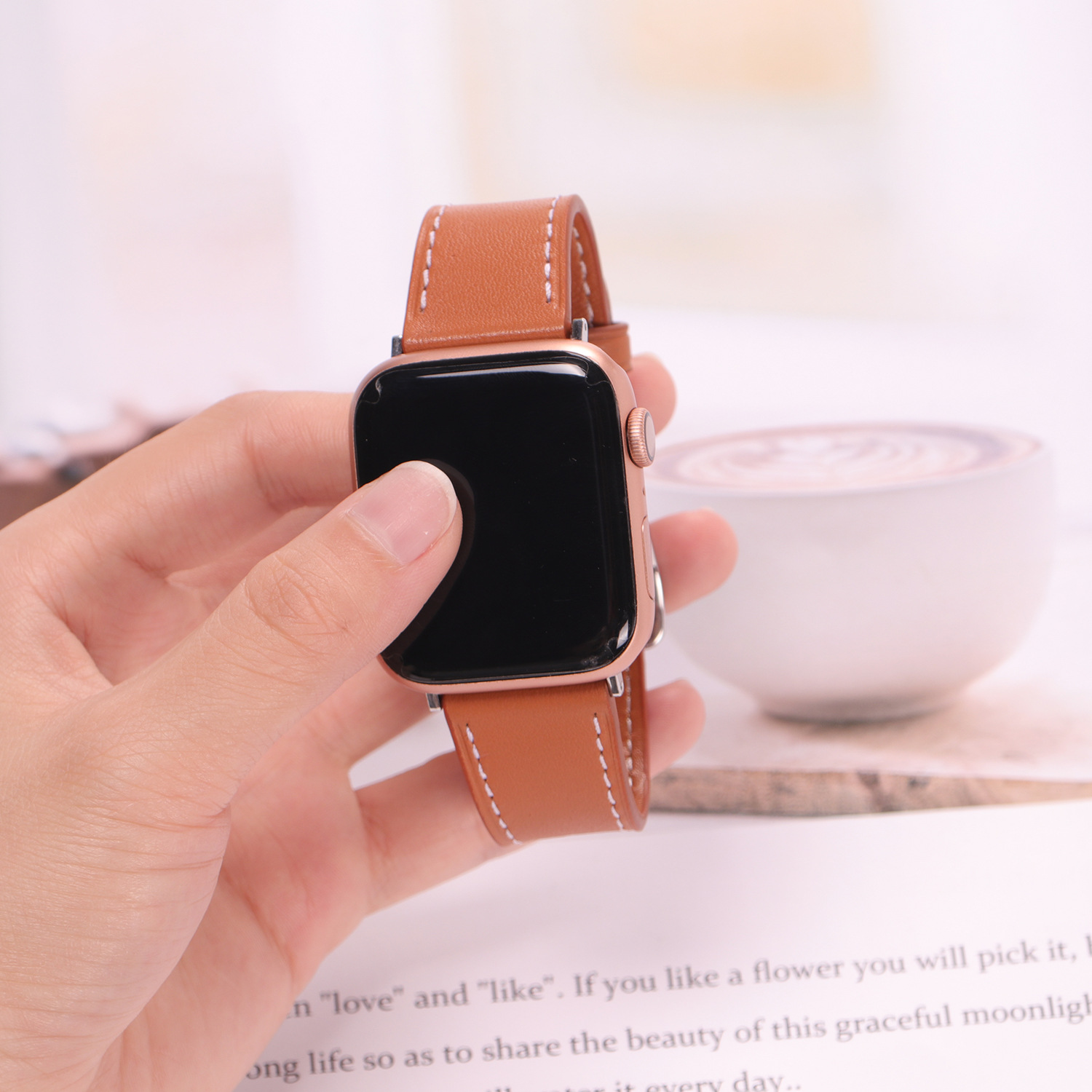 适用苹果Apple watch真皮表带 iwatch时尚经典百搭多色男女款表带详情15