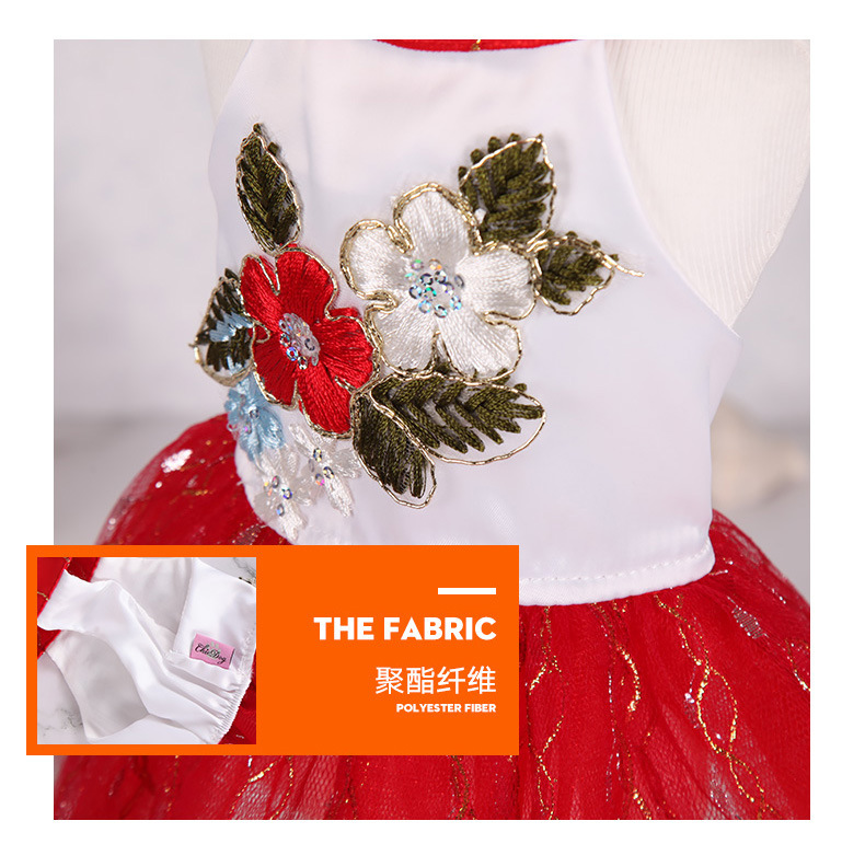 Pet dress, summer gold thread sequined dog dress, cute princess-style lace skirt, cat clothing pic 2