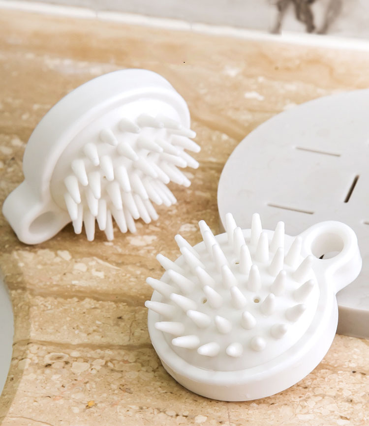 Japanese-style scalp massage shampoo brush, scalp cleaning silicone shampoo comb, meridian brush, bath cushion, soft rubber shampoo brush pic 3