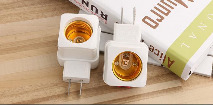Household e27 lamp cap, pipe-shaped screw-type lamp socket, plug-in night light with switch, lamp socket conversion, direct supply lamp cap pic 25