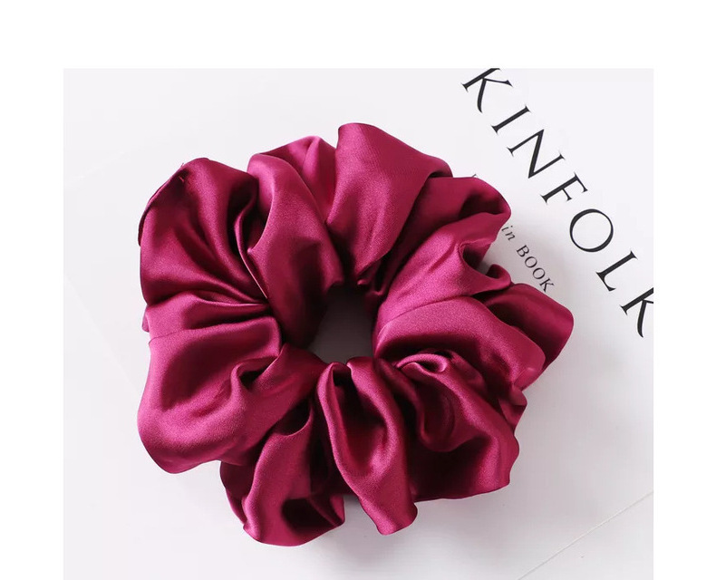 Wholesale French satin large intestine hair band, Korean style ins solid color fabric high-end hair accessory, extra-large pig large intestine hair band pic 26