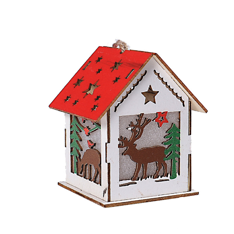 圣诞老人发光雪房子小木屋客厅装饰圣诞装饰挂饰diy礼物橱窗摆件详情2