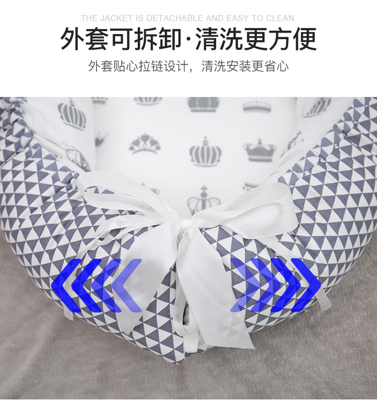 Cross-border exclusive folding, detachable and washable portable anti-pressure crib, midbed bionic fully detachable baby pillow crib pic 22