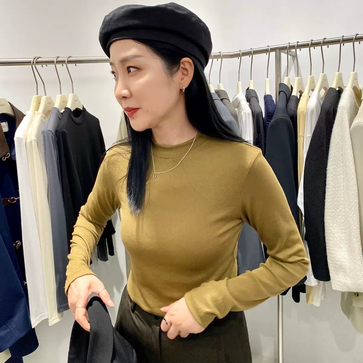 老板娘同款半高小立领打底衫内搭显瘦纯色长袖秋冬保暖上衣t恤女详情11