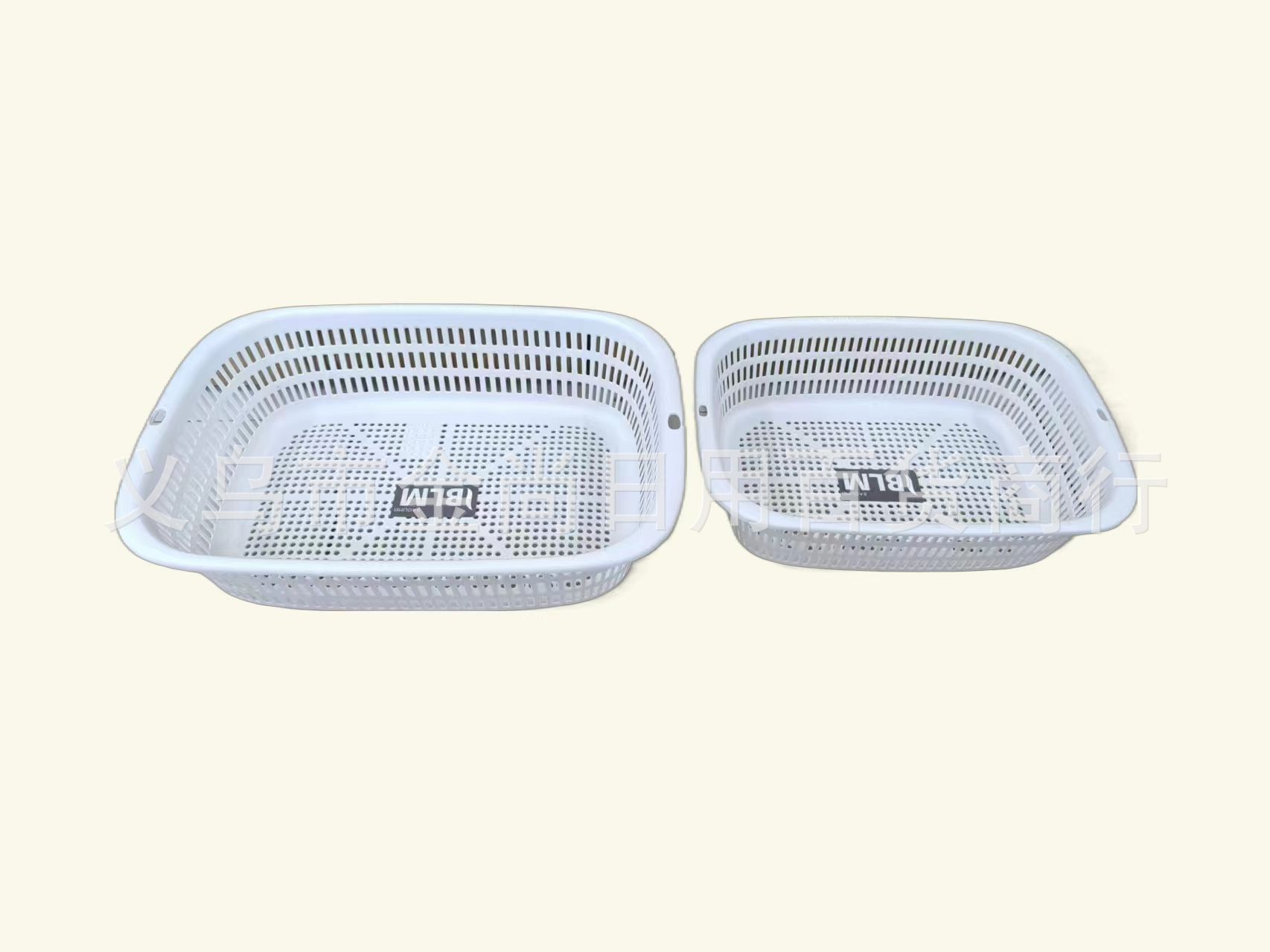 Plastic draining basket, household multi-functional storage basket, fruit and vegetable storage basket, draining basket, rectangular plastic storage pic 3