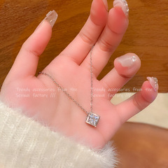 Zircon Wishing Star necklace for women, new style, light luxury and high-end, titanium steel collarbone chain, Korean fashion, versatile accessories wholesale pic 12